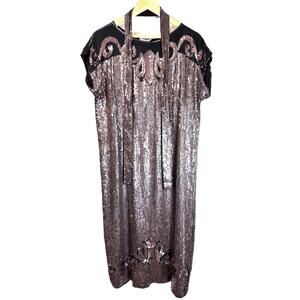 SISTER MAX Vintage 80s Purple Sequins party Cocktail Shift Dress Woman’s M GUC